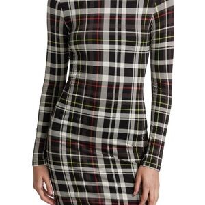 Alice + Olivia Delora Plaid Turtleneck Minidress